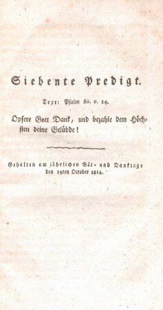Siebente Predigt.
