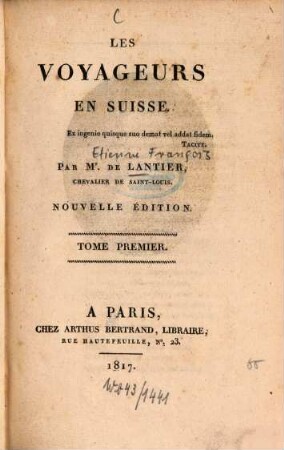 Les voyageurs en Suisse, 1