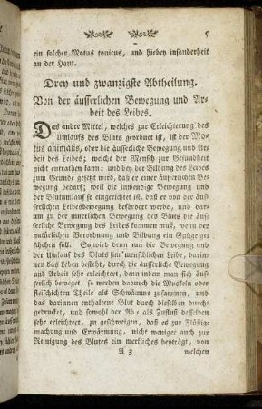 Drey und zwanzigste Abtheilung.