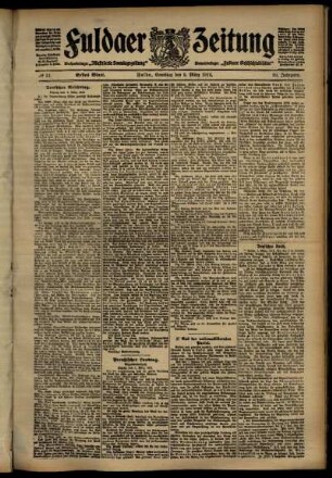 Erste Ausgabe vom Samstag, den 02. März 1912.