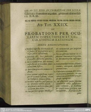 Ad Tit XXIIX. De Probatione Per Ocularem Inspectionem Et Calculationem Rationum