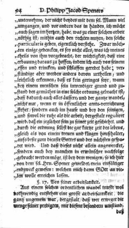 §. 17. Von seiner arbeitsamkeit