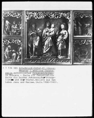 Madonna mit Johannes dem Evangelisten und Johannes dem Täufer, Szenen aus dem Leben Jesu und Mariä