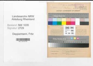 Entnazifizierung Fritz Deppermann , geb. 08.07.1906 (Steiger)