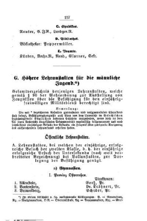 Höhere Lehranstalten für die männliche Jugend