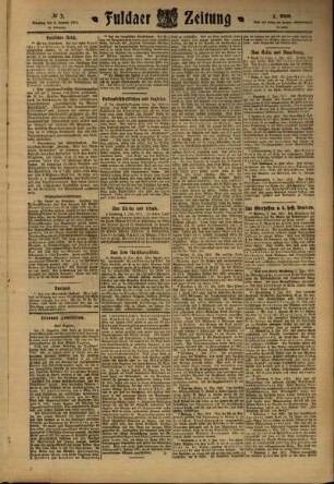 Zweite Ausgabe vom Dienstag, den 03. Januar 1911.