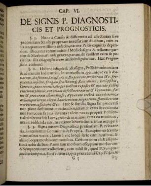 Cap. VI. De Signis P. Diagnosticis Et Prognosticis.