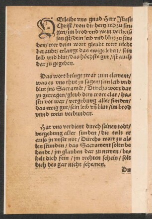 VErleihe vns gnad Herr Jhesu || Christ/ von dir hertzlich zu sin=||gen/