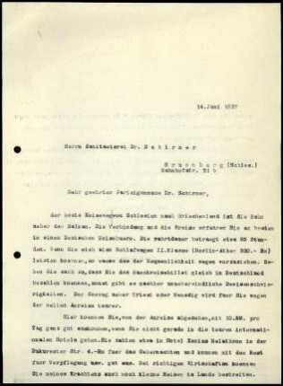 W. Wrede an Schirmer