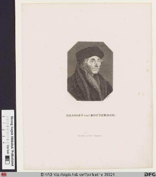 Bildnis Desiderius Erasmus, gen. Erasmus von Rotterdam