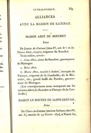 Alliances Avec La Maison De Catinat.