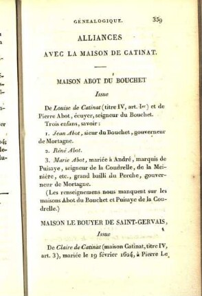 Alliances Avec La Maison De Catinat.