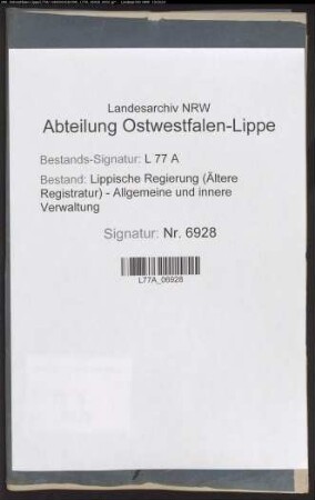 Darlehnsgesuch des Steueraufsehers Gröne zu Detmold