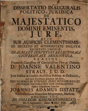 Diss de maiestatico dominii eminentis iure