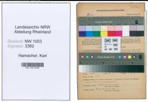 Entnazifizierung Karl Hamacher , geb. 27.02.1898 (Gastwirt)