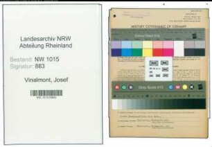Entnazifizierung Josef Vinalmont , geb. 26.08.1891 (Werkmeister)