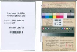Entnazifizierung Johann Eickhoff , geb. 28.10.1895 (Trichinenschauer)