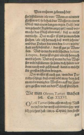 Wie man Oleum Tartari machen soll. Cap. XXXVI.