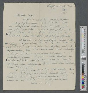 Brief an Hans Henny Jahnn und Ellinor Jahnn