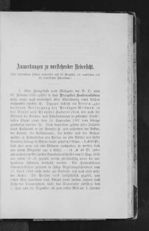 Anmerkungen zu vorstehender Übersicht.