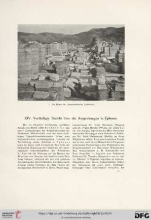 Vorläufiger Bericht über die Ausgrabungen in Ephesos
