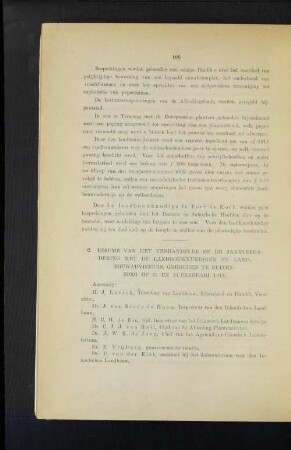 C. Résumé van het verhandelde op de jaarvergandering met landbouwkundige ambtenaren.