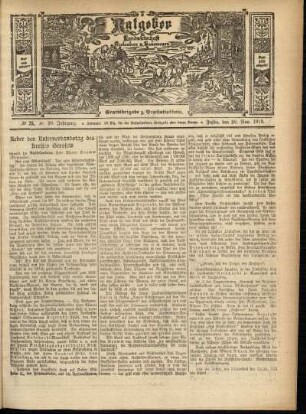 Ausgabe vom Sonntag, den 20. November 1910.