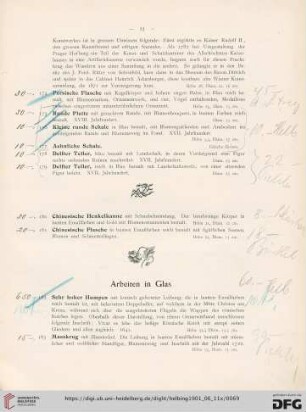 Arbeiten in Glas (Nr. 182-190)