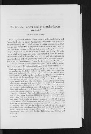 Die dänische Sprachpolitik in Mittelschleswig 1851-1864