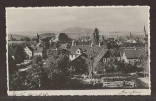 Blick über Detmold zum Hermannsdenkmal. Detmold