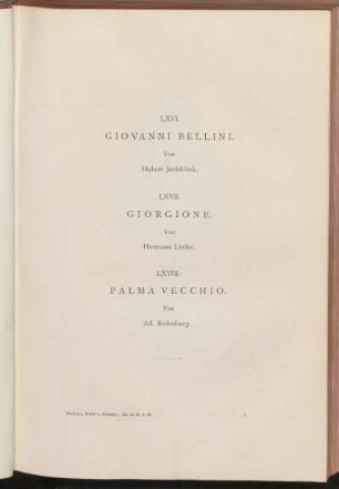 LXVI. Giovanni Bellini. Von Hubert Janitschek.