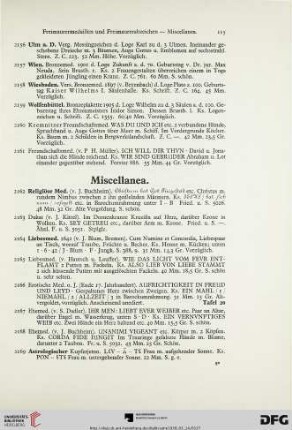 Miscellanea (Nr. 2162-2185)