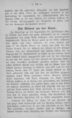 Die Römer an der Saar.