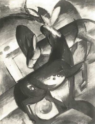 Marc, Franz. Pferd-Widder-Komposition. Mischtechnik. 1913