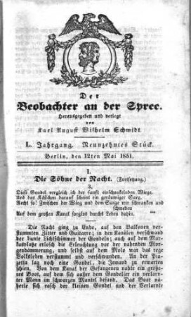 19. Stueck, 12. Mai 1851