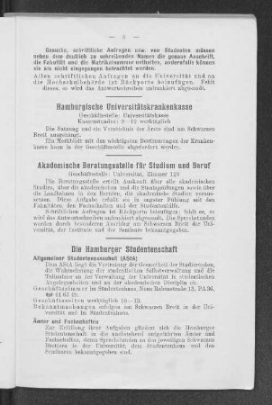 Die Hamburger Studentenschaft