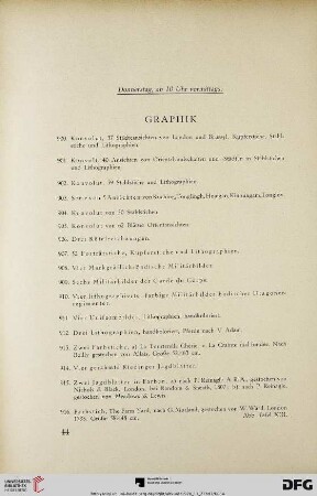Donnerstag, ab 10 Uhr vormittags (Nr. 900-949)