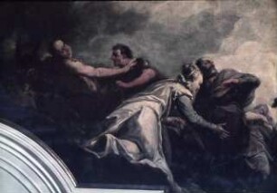 Mittelbild: Apoll von Genien umgeben als Allegorie der segensreichen Fürstenherrschaft