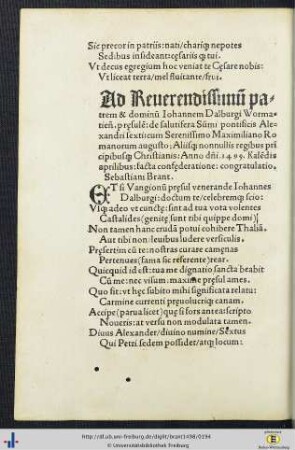 Ad reverendissimum patrem et dominum Iohannem Dalburgi Wormatiensis … - Ad Reverendissimum in christo patrem et dominum Iohannem Antho. de sancto Georgio … .