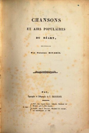 Chansons et airs populaires du Béarn