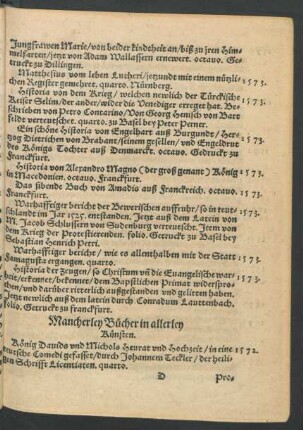 Mancherley Bücher in allerley Künsten.