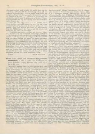 423-426 [Rezension] Gelzer, Heinrich, Sextus Julius Africanus und die byzantinische Chronographie. 2. Thl. 1. Abth.: Die Nachfolger des Julius Africanus