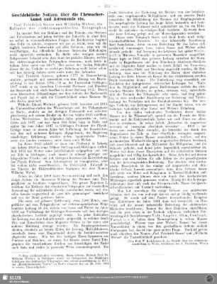 Geschichtliche Notizen über die Uhrmacherkunst und Astronomie etc.