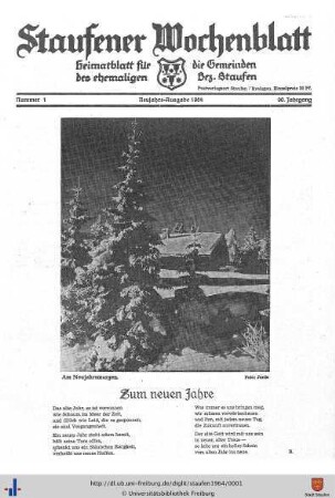 90. Jg: Staufener Wochenblatt (1921 bis 1934 als Staufener Tagblatt)