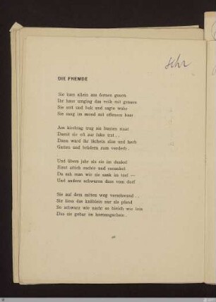 Die Fremde : [SW V: keine Sigle]; [SW V, S. 40/112]