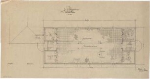 Gsaenger, Gustav; München, Türkenstr. 68; Türken- Schule, Wiederaufbau - Dachgartenterrasse (Grundriss)