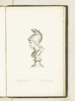 Buste antique de Porphyre, representant une Minerue. Au Palais des Thuilleries.