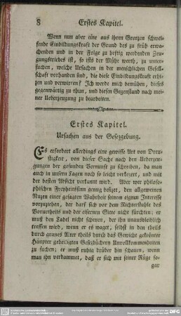Erstes Kapitel. Ursachen aus der Gesetzgebung