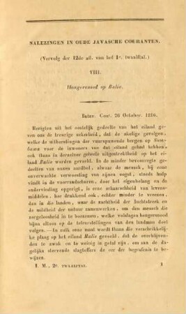 Nalezingen in oude javasche couranten. (Vervolg der 12de afl. van het 1e, twaalftal.)