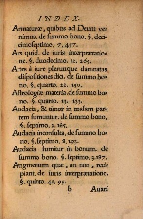Index rerum ac verborum in Tractat. de Summo bono, de legis potentia